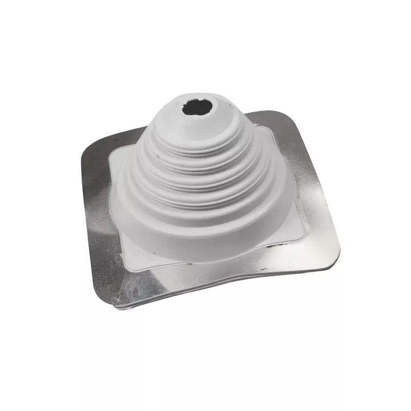 #2 Roofjack Square EPDM Pipe Flashing Boot for Metal Roof, White
