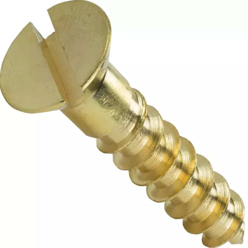 #2 Slotted Flat Head Wood Screws Solid Brass