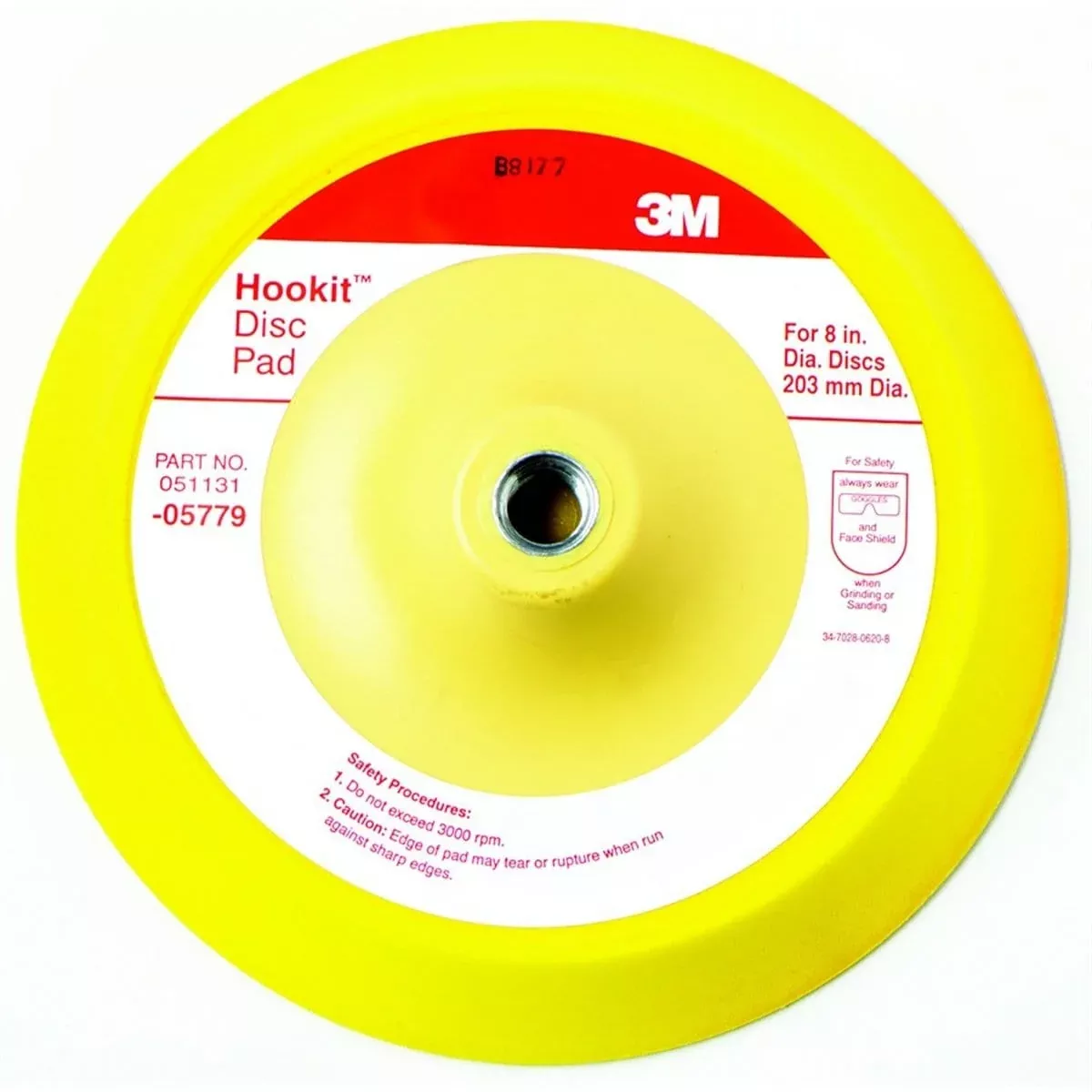 3M 5779 8″ PAD HOOK IT 5/8 X 11 THREAD