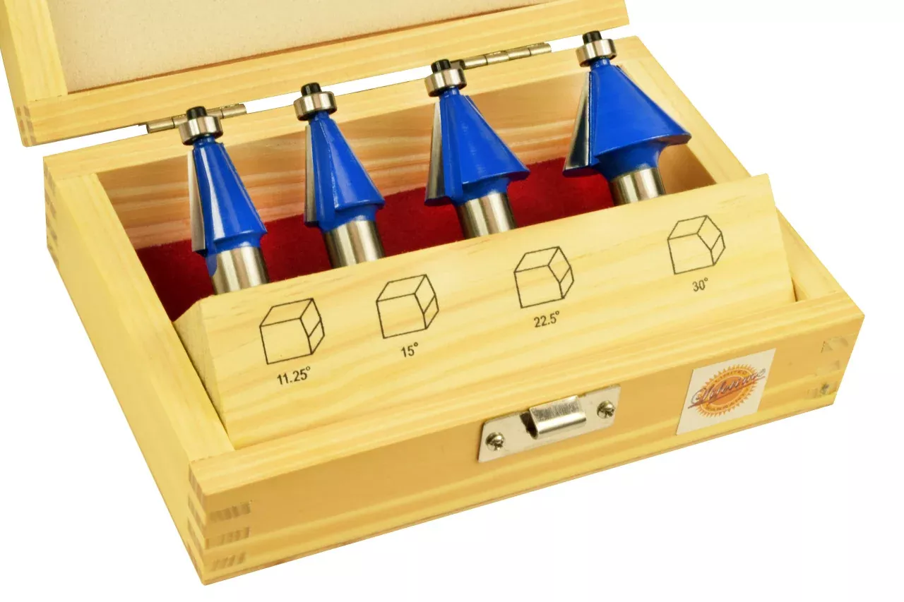 4PC CHAMFER BIT ROUTER BIT SET 1/2" SHAN