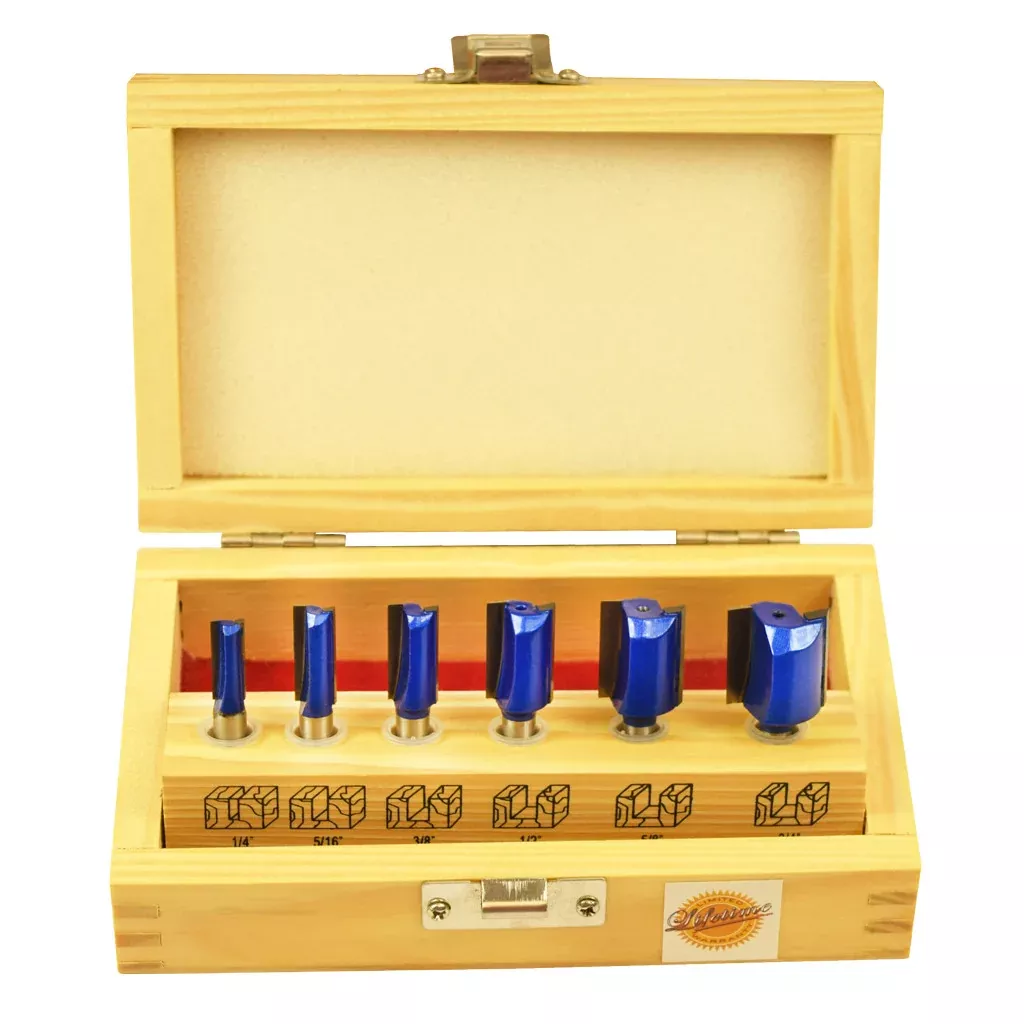 6PC STRAIGHT ROUTER BIT ROUTER BIT SET 1