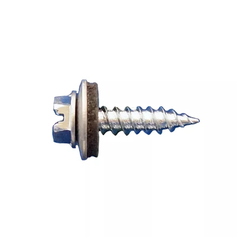 #8 x 3/4″ Slotted Hex Head Needle Point Sheet Metal Screw w/Washer – Zinc, Pkg 5000