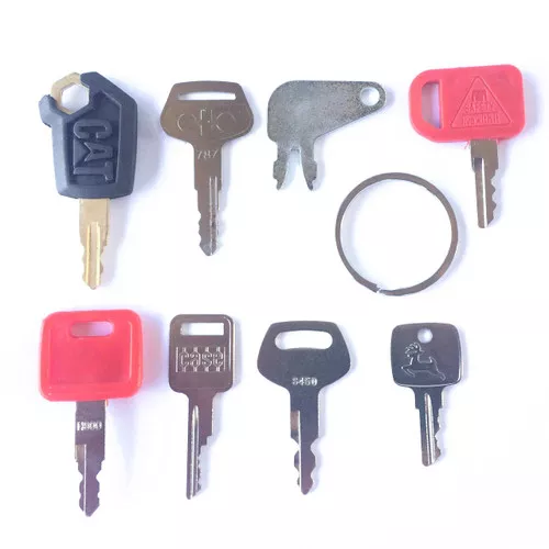 8PC Heavy equipment key set- CAT Case Deere Komatsu