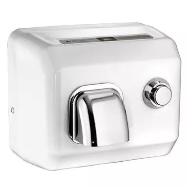 A5-974AU World Dryer Cast Iron White Enamel Push Button Hand Dryer