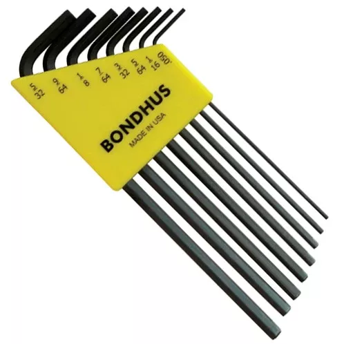 Bondhus 12132 Inch Hex Key Set (L-Wrenches) 8 Pieces .050" to 5/32"