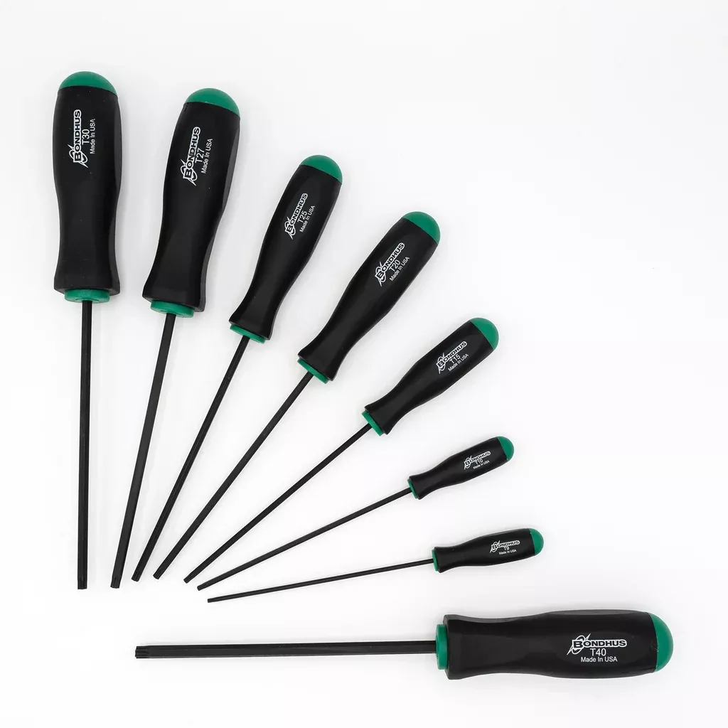 Bondhus 34534 Torx Screwdriver Set T9-T40 With 2 Component Handle 8 Piece Set
