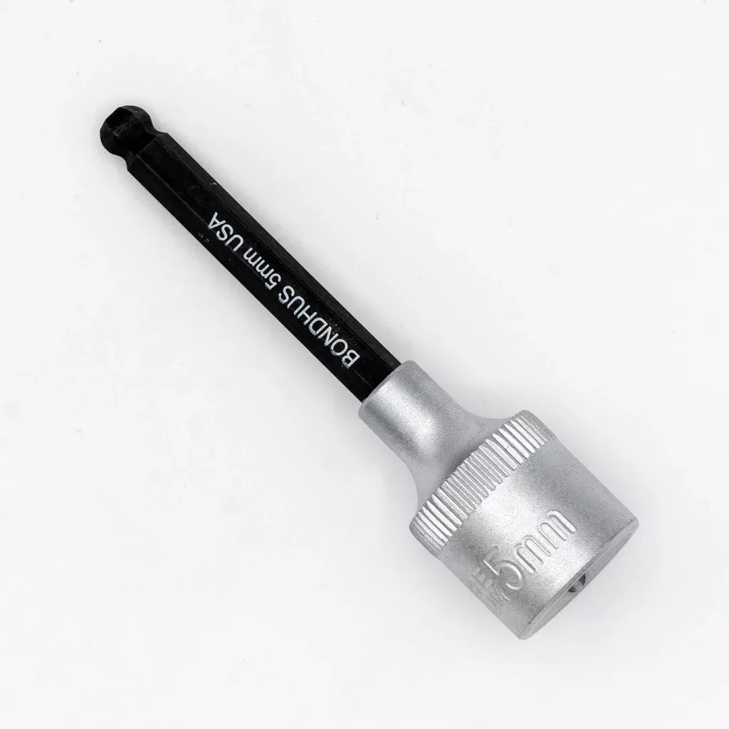 Bondhus 43464 5MM Ball End Hex Bit with Chrome 3/8″ Square Drive Socket
