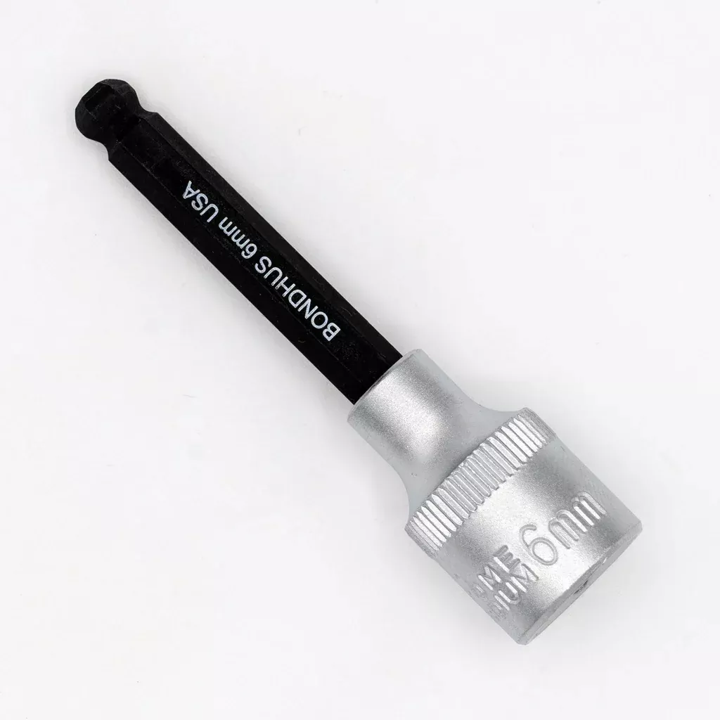 Bondhus 43468 6MM Ball End Hex Bit with Chrome 3/8″ Square Drive Socket