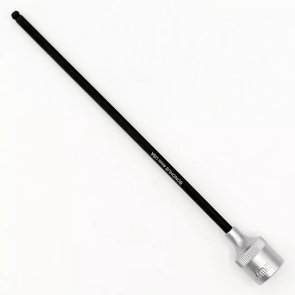 Bondhus 43660 Hex 4.0mm Ball-End 6″ Socket Bit, 3/8″ Drive