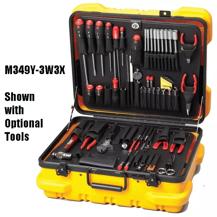 Crawford M349Y-3W3X Tool Case Military Style 9″ Yellow with 3W and 3X Pallets