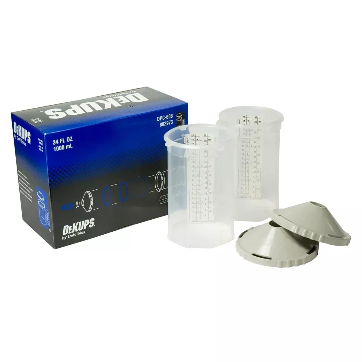 DeVilbiss 802973 Dekups Reusable Sleeve & Lid 34 Oz