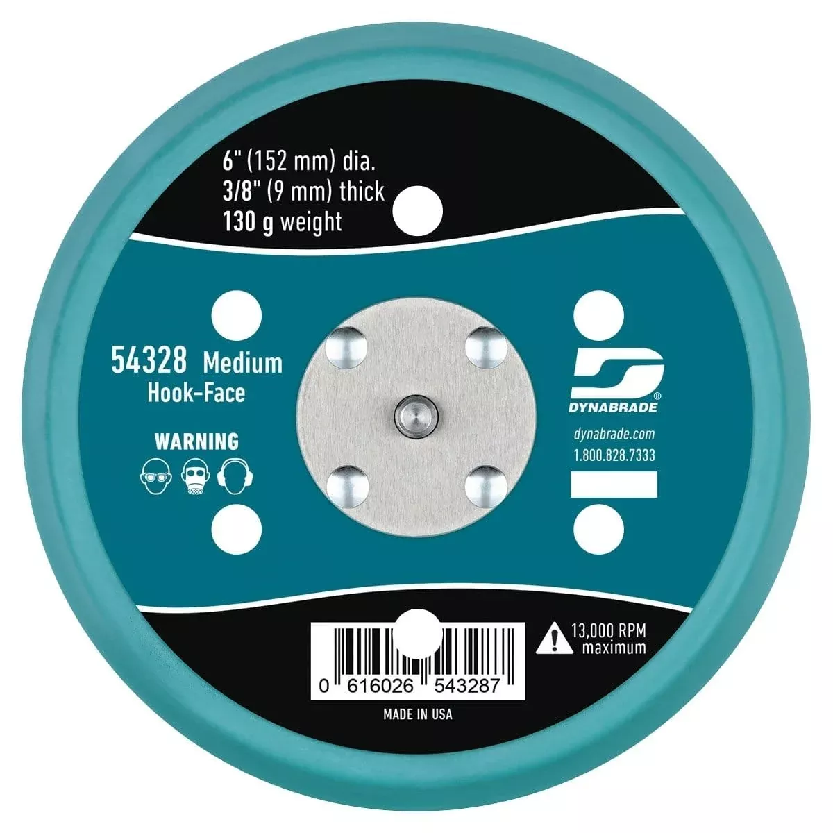 Dynabrade 54328 6 In Hook-Face Sanding Pad