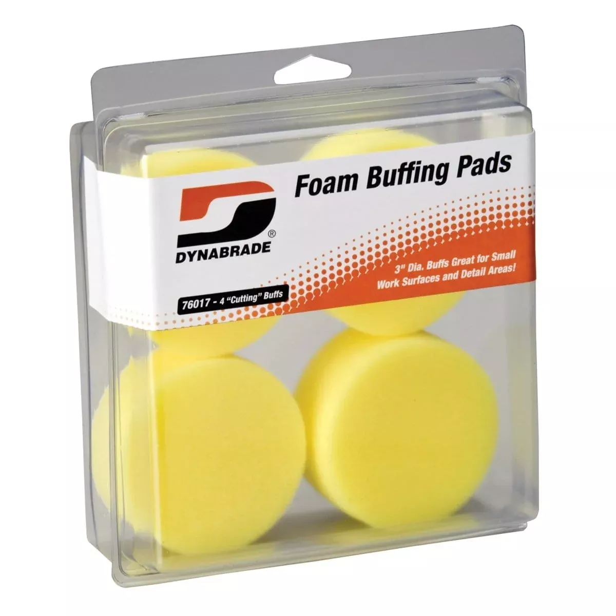 Dynabrade 76017 3" Yellow Foam Cutting Pads (Four In Clear Pkg.)
