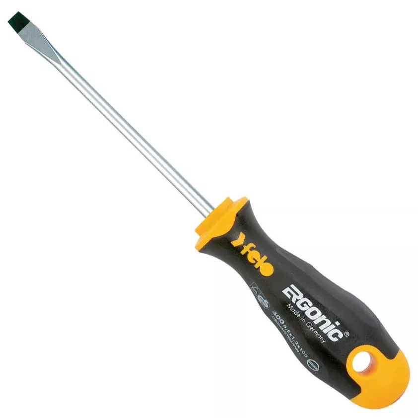 Felo 53627 Slotted 1/4" (6.5mm) x 4" (100mm) Flat Blade Ergonic Screwdriver