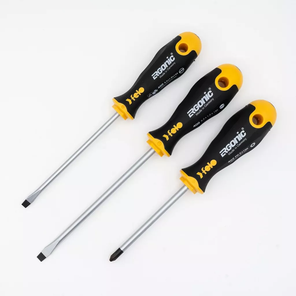 Felo 53701 Ergonic Screwdriver Set Phillips #2, Slot7/32″ and 1/4″ Superior Quality, Comfort, and Balance