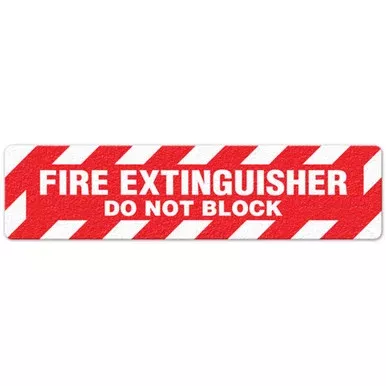 Fire Extinguisher – Do Not Block Floor Sign – 6″x24″ Floor Sign 5/pkg | Incom Signs