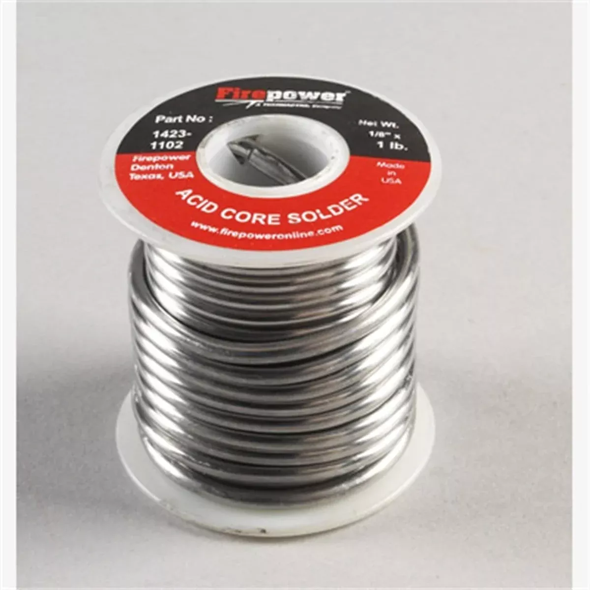 Firepower 1423-1102 Solder, Acid Flux Core, Comm.