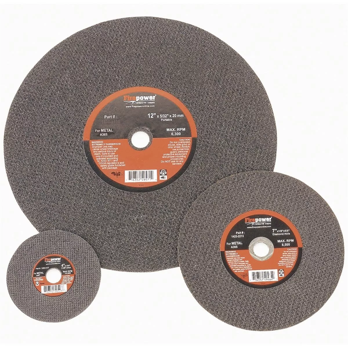 Firepower 1423-2197 12″ Chop Saw Abrasive Wheel