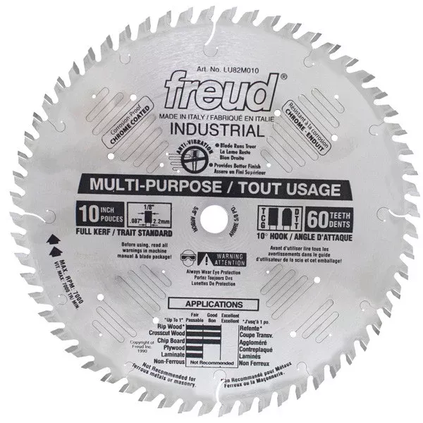 FREUD 10" X 60" 5/8" TCG BLADE