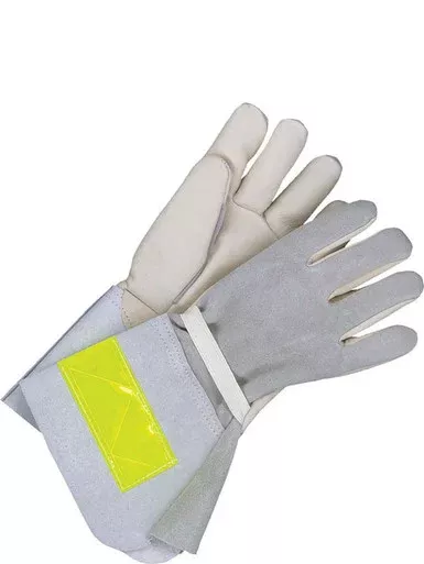 Grain Cowhide Utility Glove Gauntlet Split Back Nomex Lined | Bob Dale Gloves