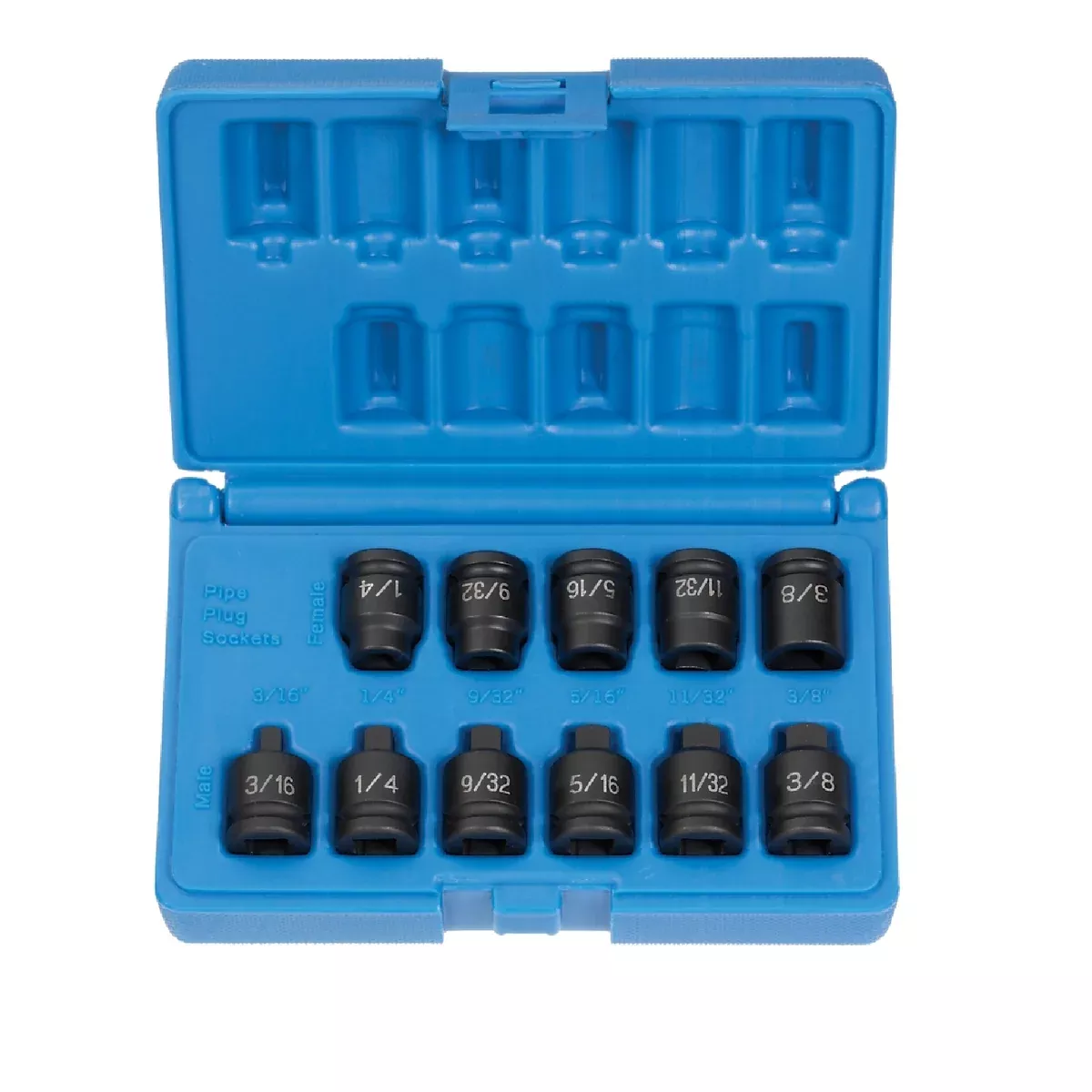 Grey Pneumatic 1211P 3/8″ Drive 11 Piece Pipe Plug Socket Set
