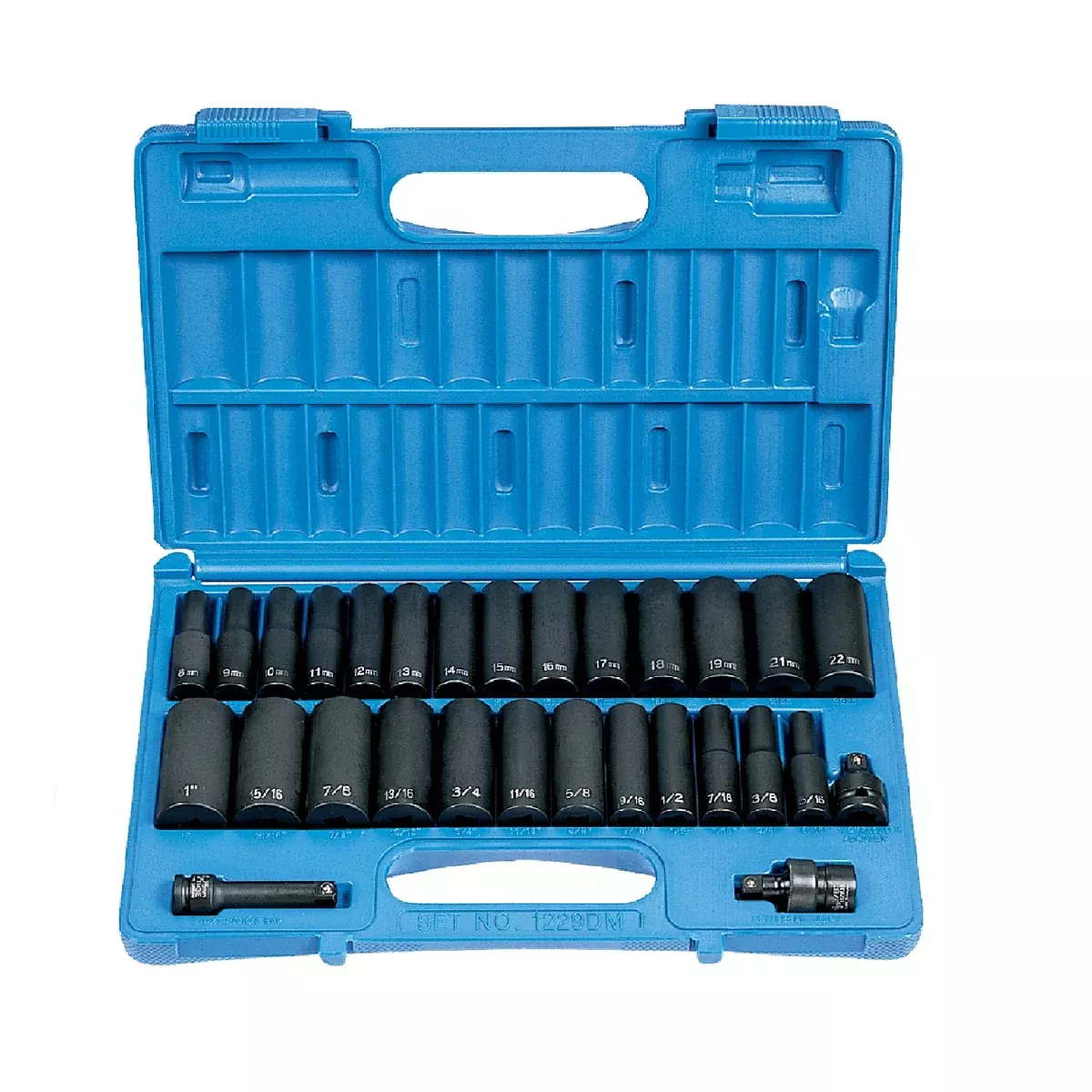 Grey Pneumatic 1229DM 3/8″ Drive 29 Piece Deep SAE/Metric Impact Socket Set