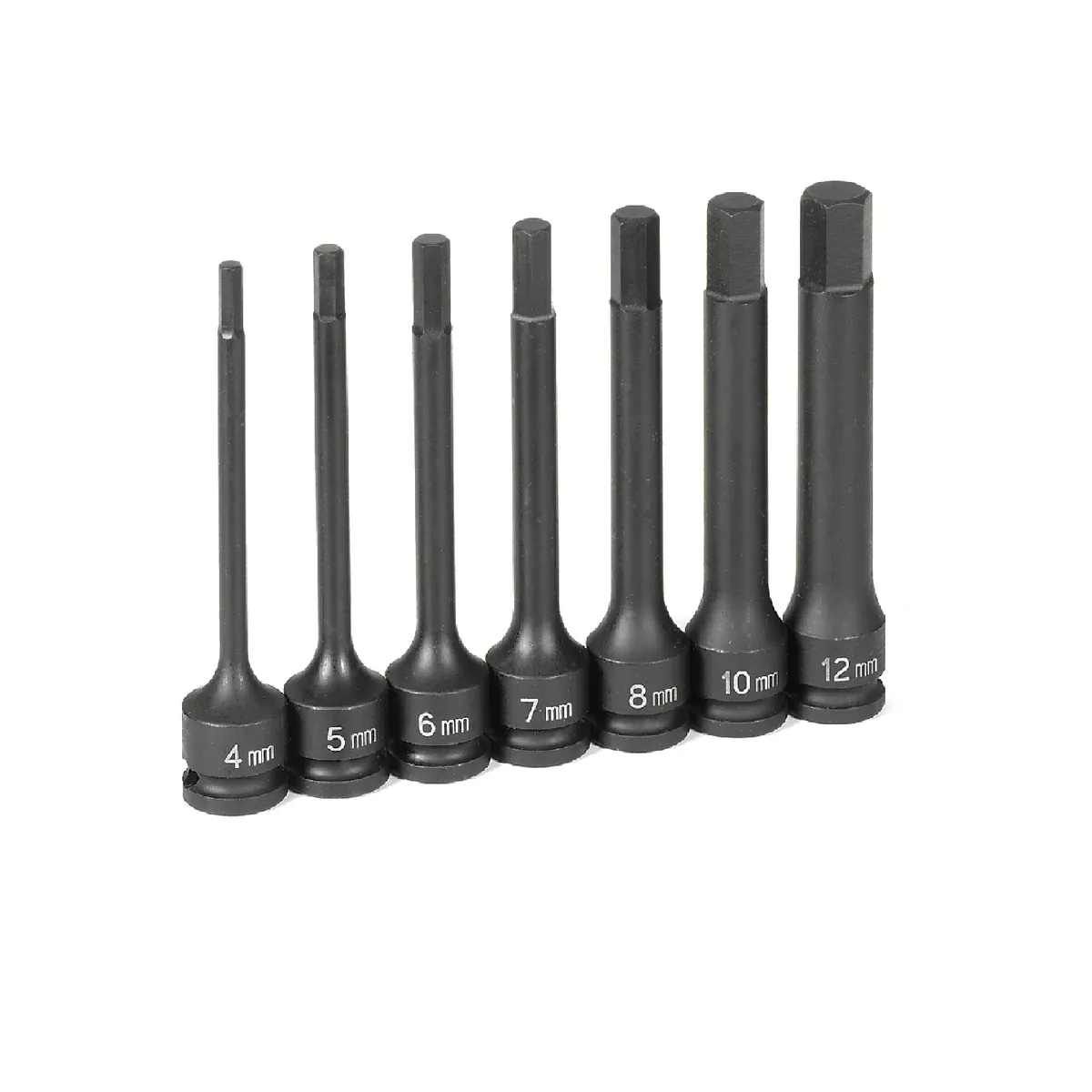 Grey Pneumatic 1247MH 3/8″ Drive 7 Piece 4″ Length Metric Hex Driver Set