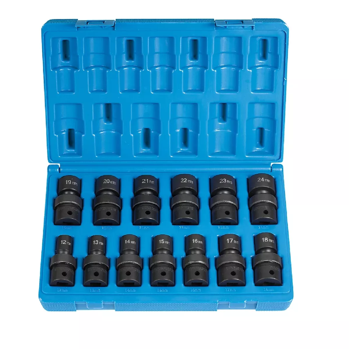 Grey Pneumatic 1713UM 1/2″ Drive 13 Piece 12 Point Metric Universal Impact Socket Set