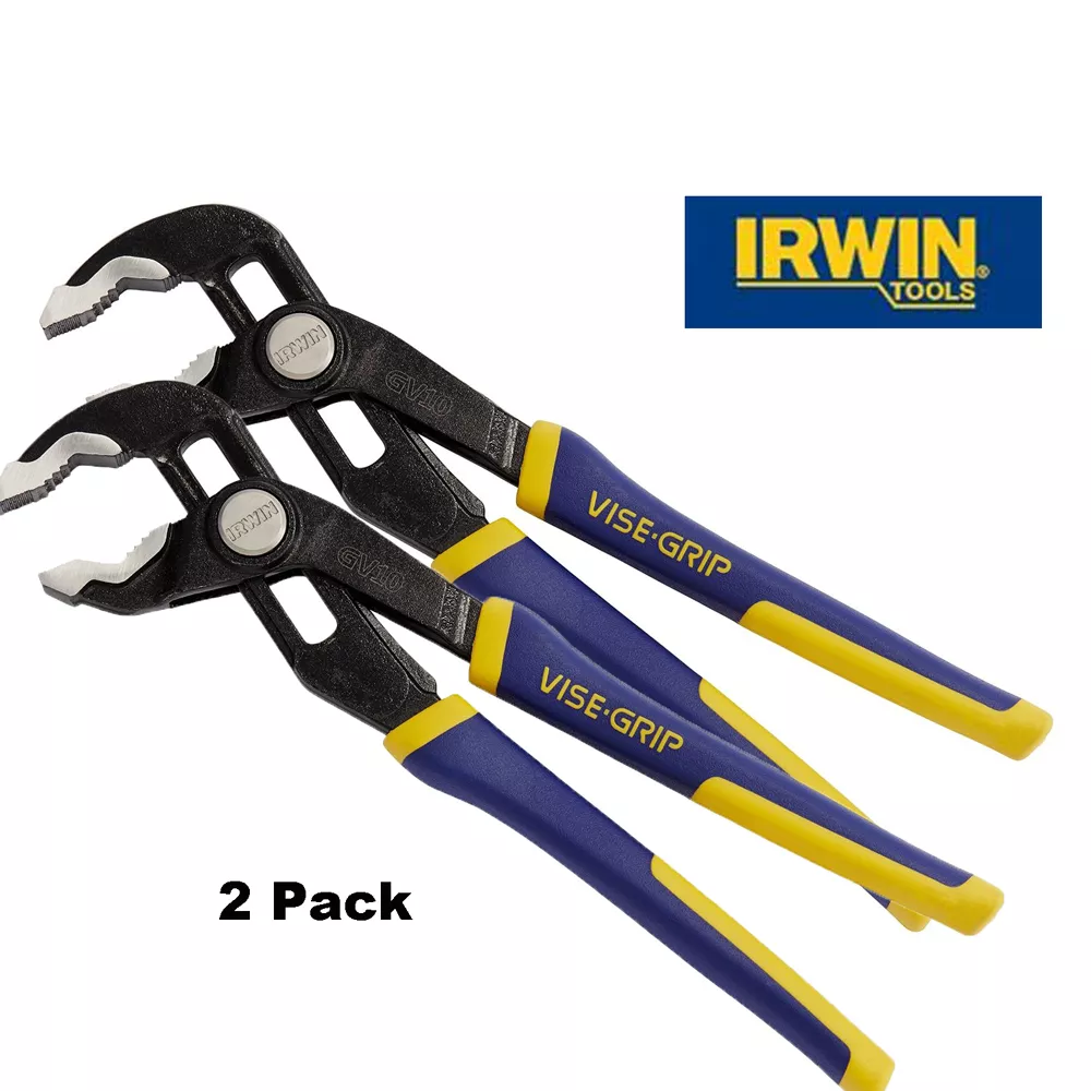 IRWIN Tools VISE-GRIP GrooveLock Pliers, V-Jaw, 10-inch (SET of TWO)