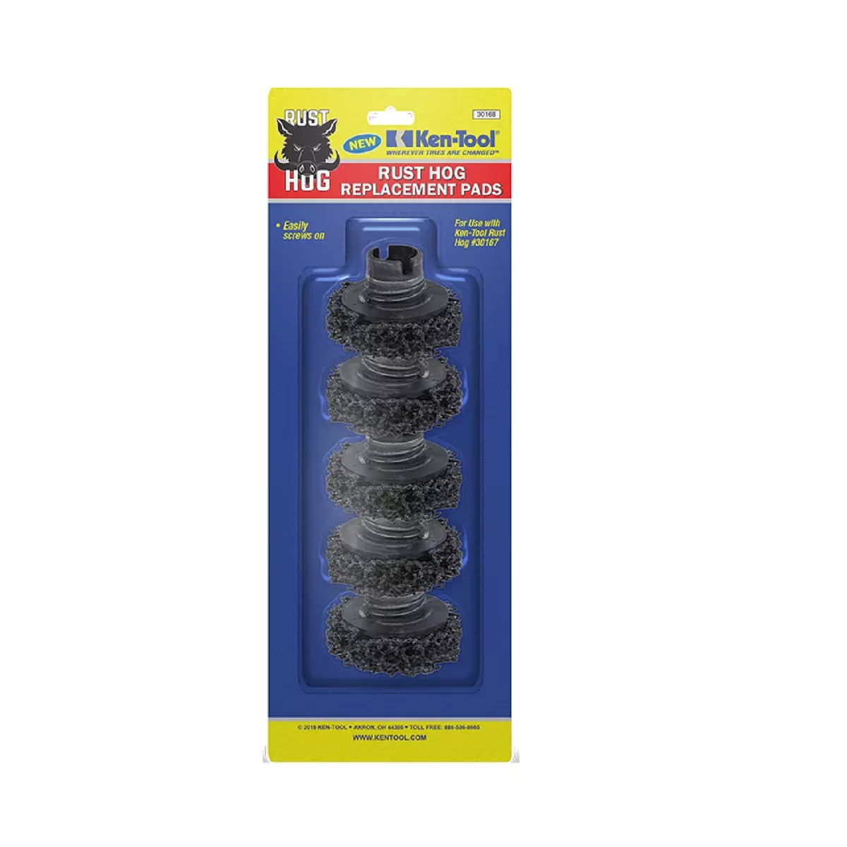 Ken Tool 30168 5 Piece Rust Hog™ Replacement Pad Set