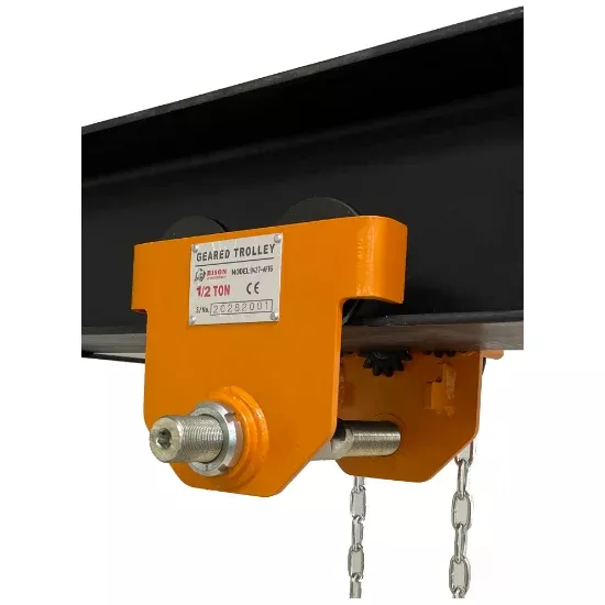 Low-Headroom Geared Trolley | 1/2 Ton | Bison Lifting GT005-ATP