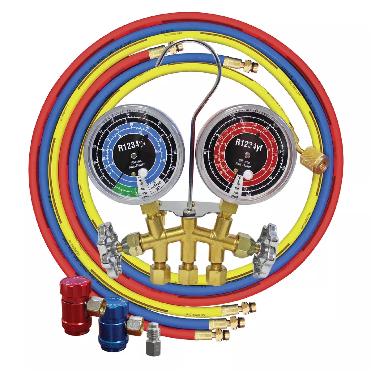Mastercool 81661 R1234YF Brass 60″ Hose and Gauge Set