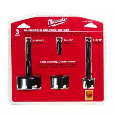 Milwaukee 49-22-0030 3 Piece Plumbers Selfeed Bit Set
