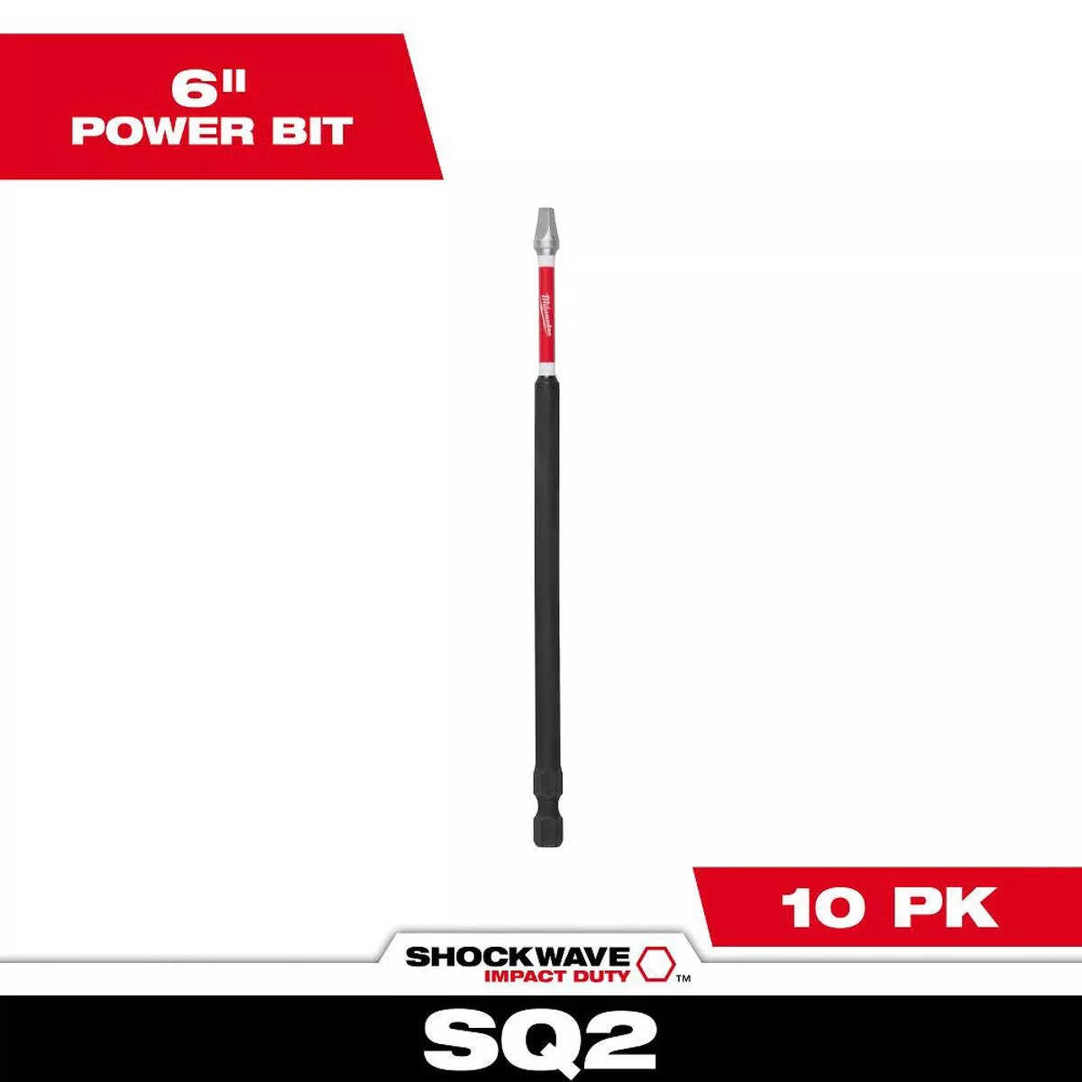 Milwaukee SHOCKWAVE Impact Duty 6″ SQ2 Driver Bits 48-32-4815