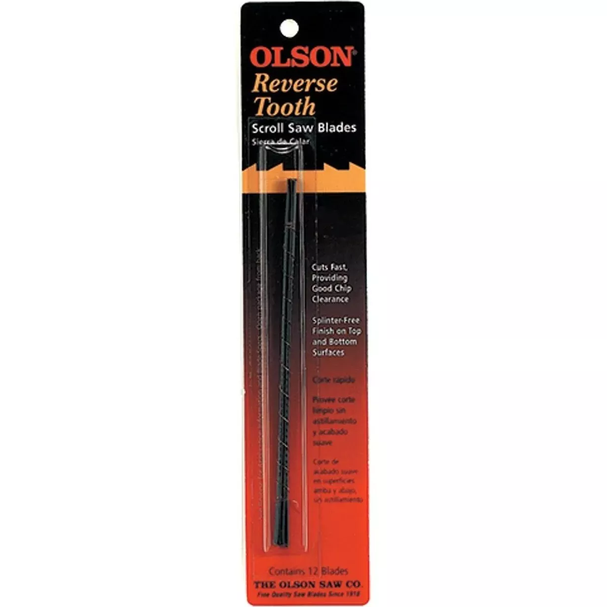 Olson Reverse Tooth Scroll Saw Blades 115Tpi 8 Rev