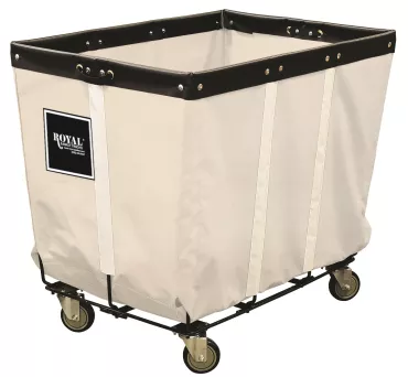 Permanent Liner Canvas Basket Truck with Wire Base - 12 Bushel