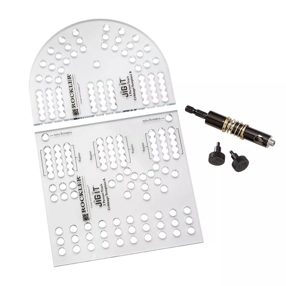 Rockler 51133 Small Cribbage Board Templates, 3-Player, Curved Track