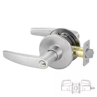 Sargent 28-11G37-LB-US26D Classroom Function T-Zone 11 Line Grade 1 Cylindrical Lever Lock – L Rose, B Lever, Satin Chrome