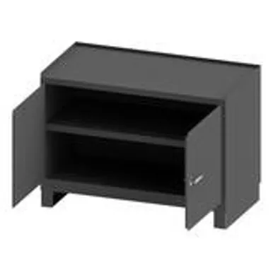 Stationary Workstation with Fixed Shelf