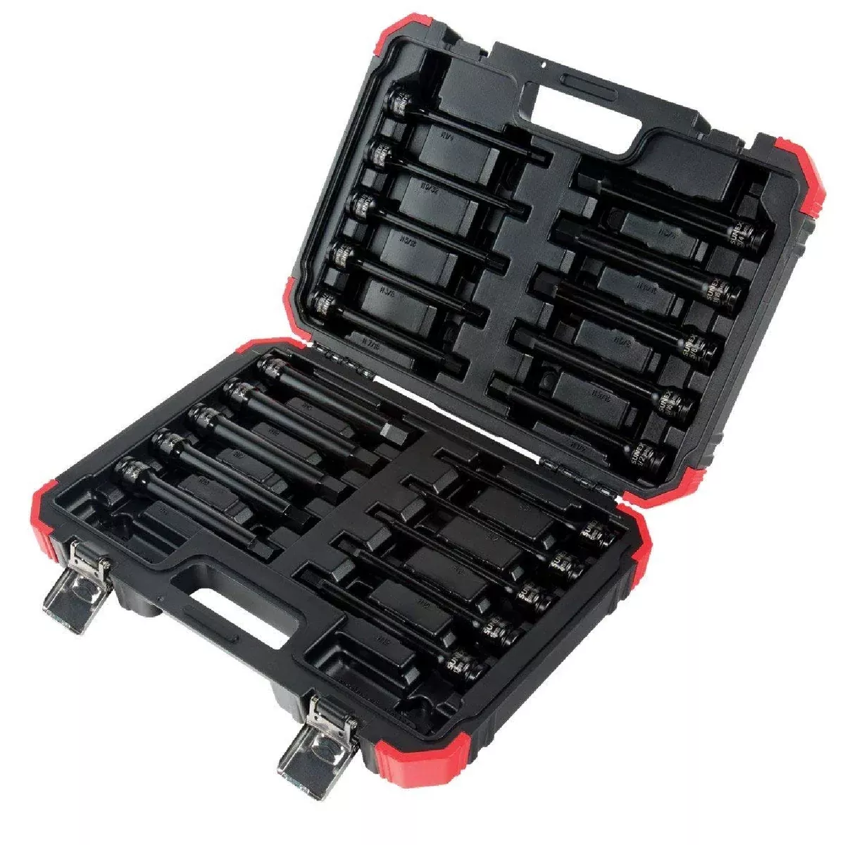 Sunex 2637L 1/2″ Drive 20-Piece Impact Long Hex Driver Master Set – SAE & Metric