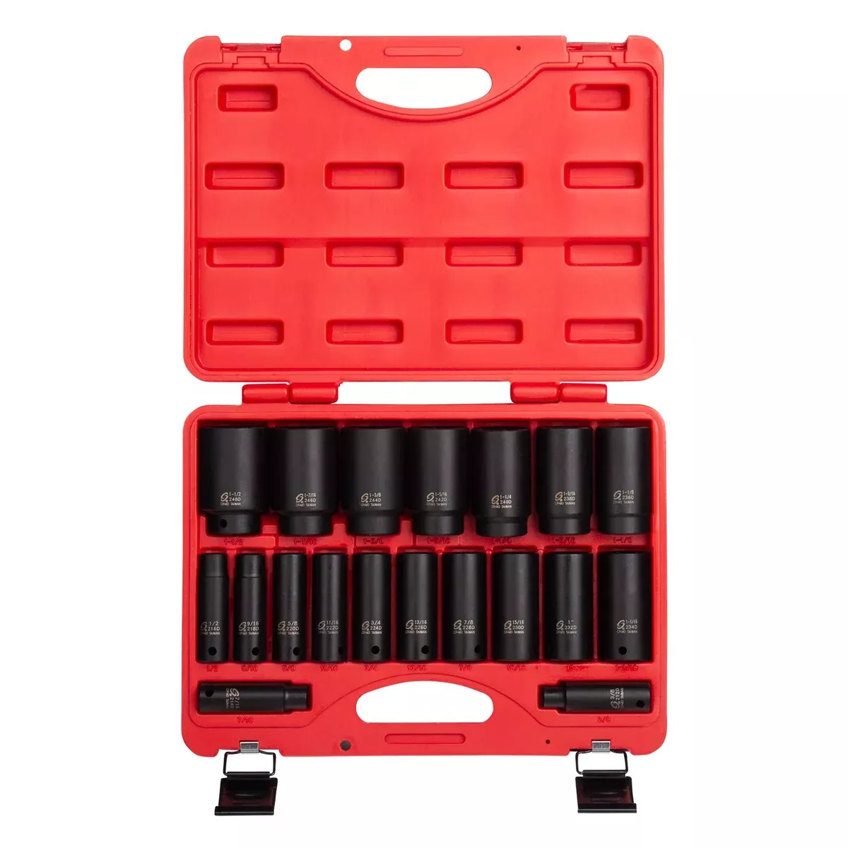Sunex 2641 1/2″ Drive 19-Piece SAE Deep Impact Socket Set