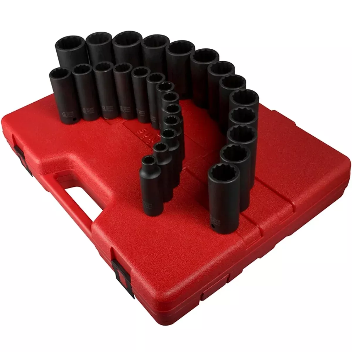 Sunex 2827 1/2″ Drive 12 Point 26-Piece Metric Deep Impact Socket Set