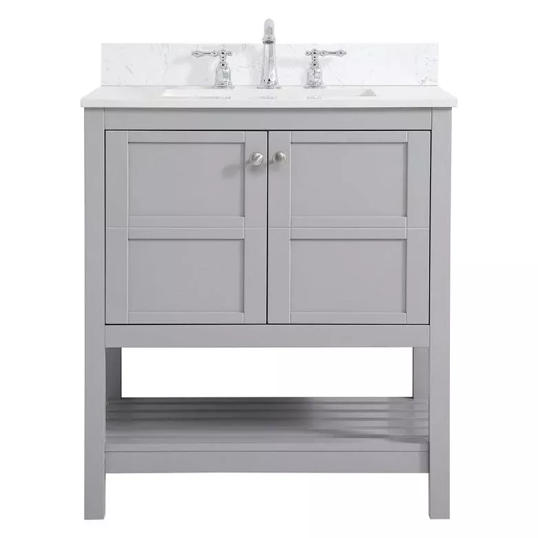 VF16430GR-BS 30″ Single Bathroom Vanity in Gray With Backsplash