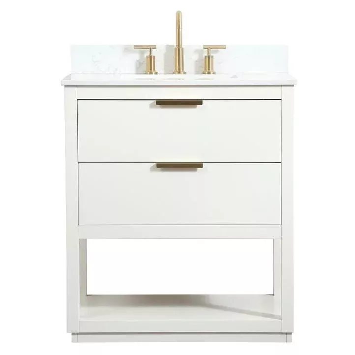 VF19230WH-BS 30″ Single Bathroom Vanity in White With Backsplash