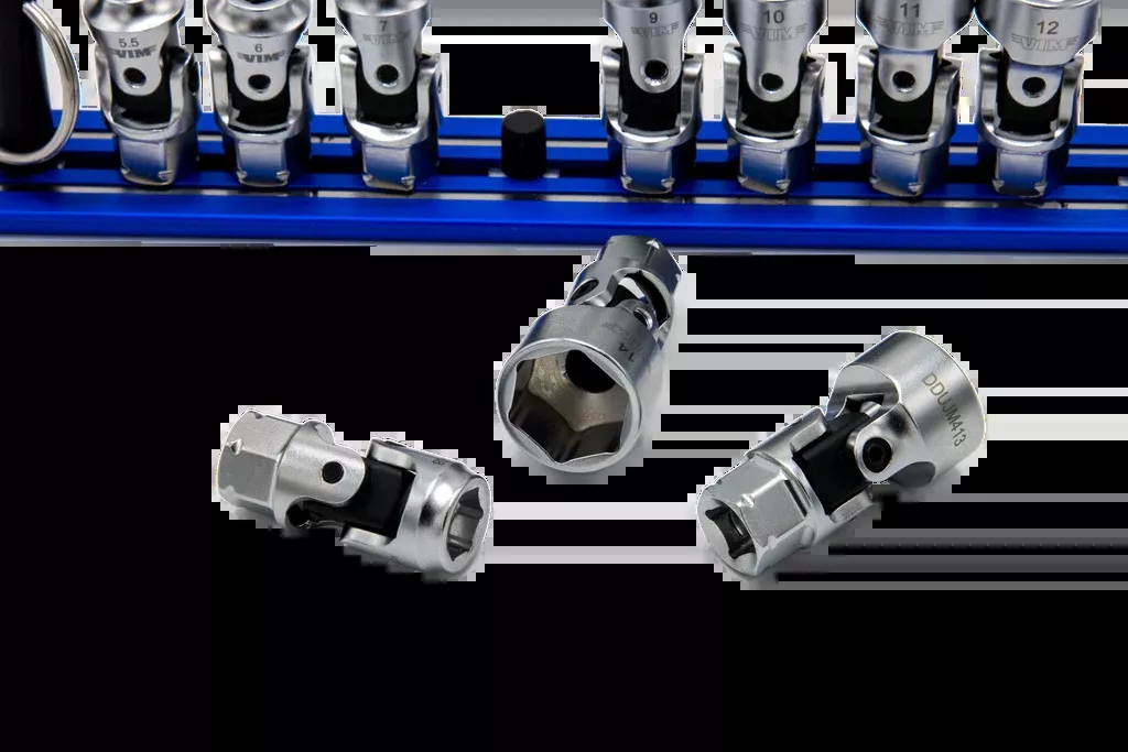 Vim Tools DDSUJM400 Low-Profile Dual Drive Spring Loaded UJ Metric Socket Set 5.5mm-14mm, 1/4″ Square Drive plus 11mm Hex Outer Drive