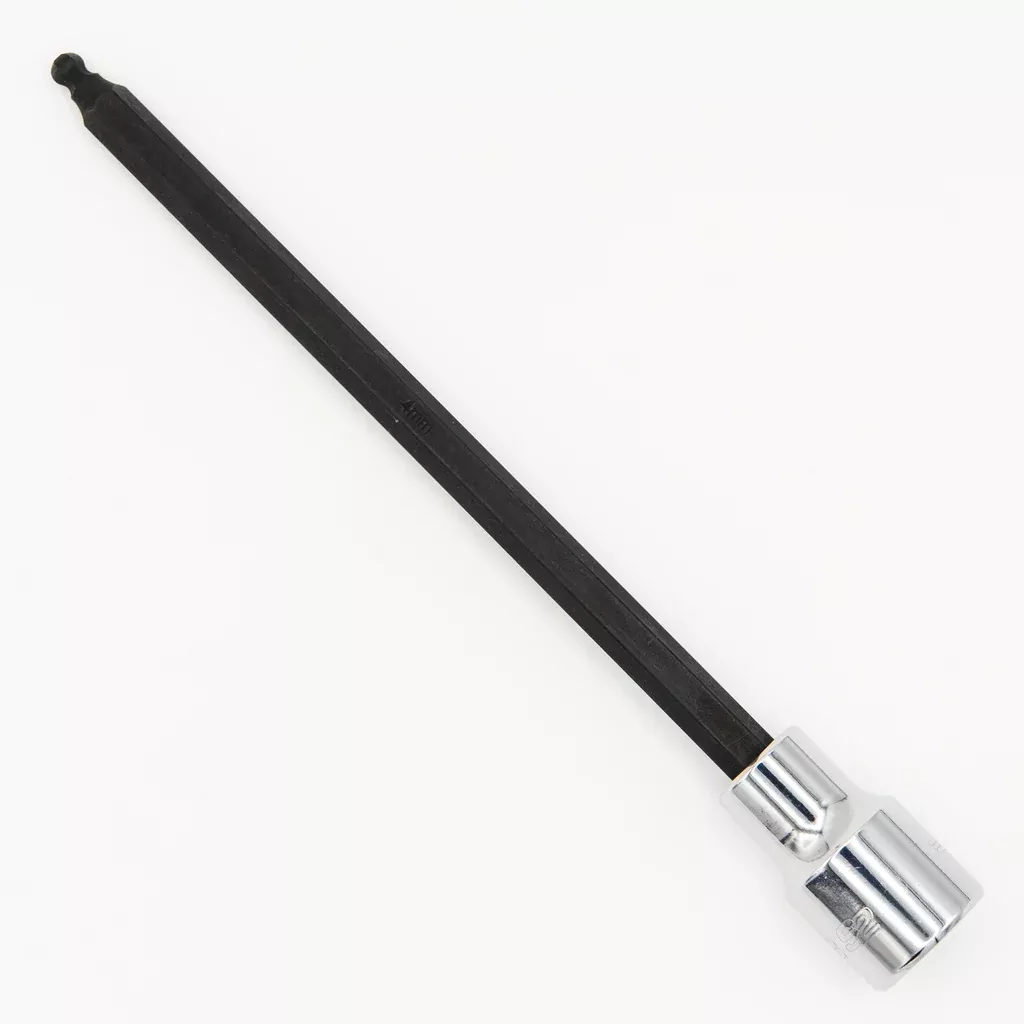 Vim Tools HXLM104B Hex 4mm Ball-End 6″ Socket Bit, 3/8″ Square Drive