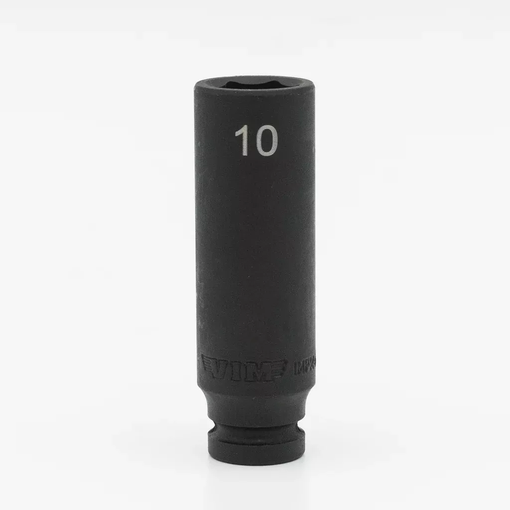 Vim Tools IMPM410D Metric 10mm 6-Point CR-MO Deep Impact Socket, 1/4" Square Drive