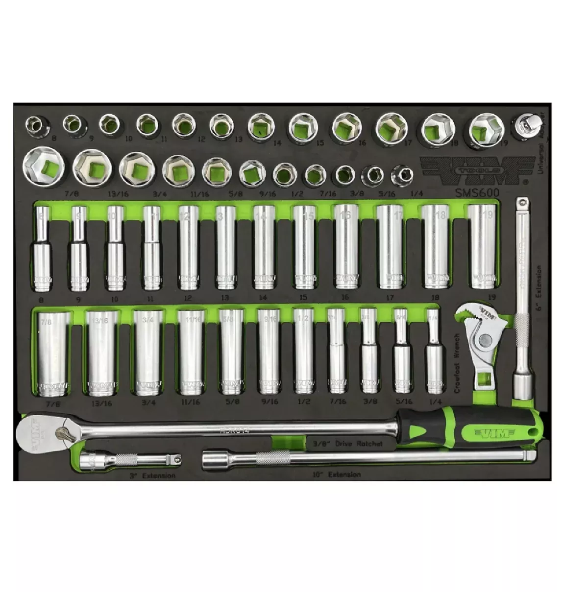 Vim Tools SMS600 3/8" 52-PieceDrive Socket Master Set