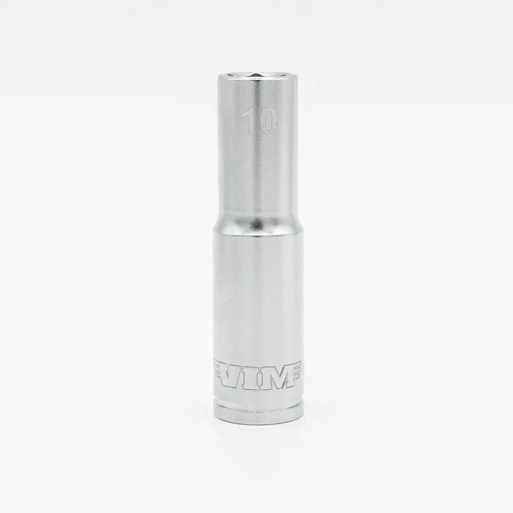 Vim Tools SMS610D Metric 10mm 6-Point Deep Socket, 3/8″ Square Drive