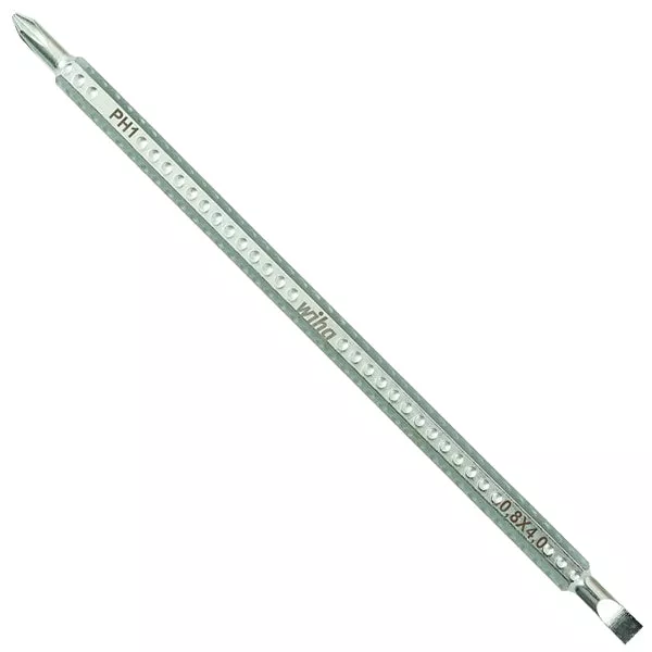 Wiha 28109 Phillips #1 + Slotted 4.0mm Screwdriver Blade Double-Ended Reversible Drive Loc Blades